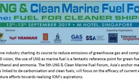 LNG Marine Fuel Program 2019 on 12th & 13th-Sep-2019 ( Thursday and Friday ) at M Hotel LNG Marine Fuel Program 2019 on 12th & 13th-Sep-2019 ( Thursday and Friday ) at M Hotel