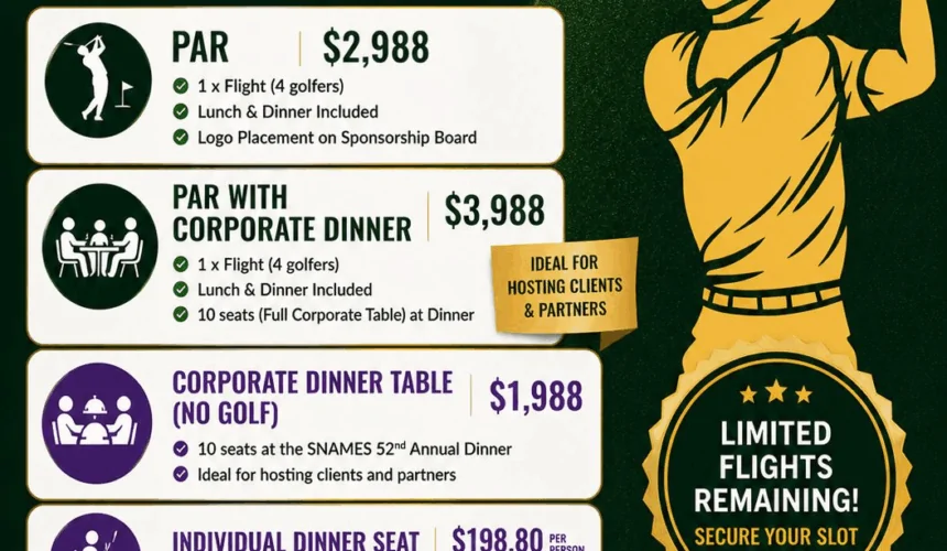 SNAMES Annual Golf Tournament & 52nd Annual Dinner 2026 SNAMES Annual Golf Tournament & 52nd Annual Dinner 2026