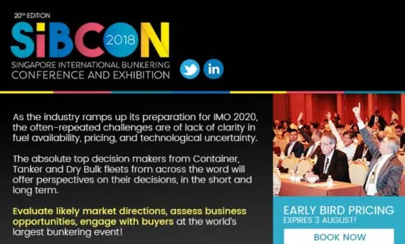 20th Edition Singapore International Bunkering Conference and Exhibition (SIBCON) 2018 (02 – 05 October 2018)